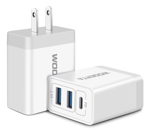 Cargador Pared Usb C 2 Unidad 32 W 3 Puerto Rapido Adaptador