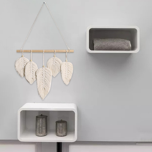 Pluma Boho Chic Tejido Decoración De Pared Macramé
