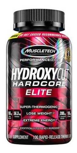 Potente Quemador Hydroxycut Hardcore Elite  100 Caps, Usa