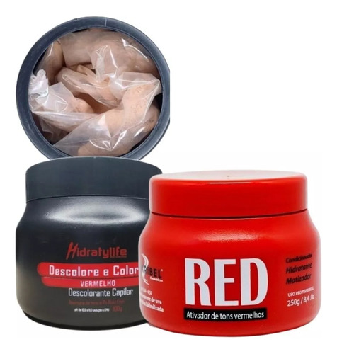 Kit Pó Descolore E Colore E Masc 250g Red Mairibel/hidraty