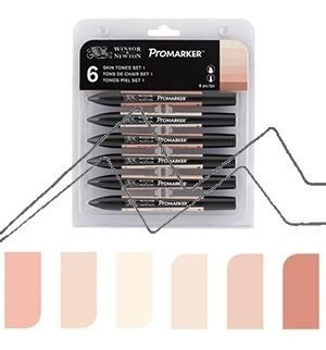 Marcadores Winsor & Newton Promarker X6 Tonos Piel - Pastel