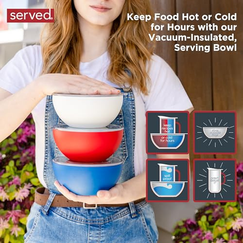 Bol De Servicio Premium Acero Inoxidable Aislado Al Vaco Man