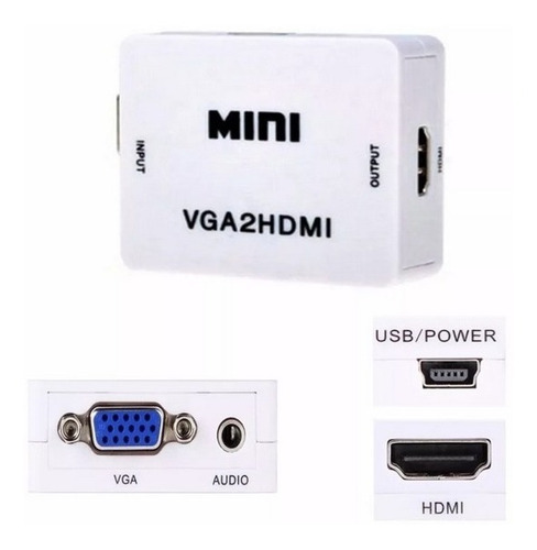 Adaptador Conversor De Vga A Hdmi Con Alimentacion