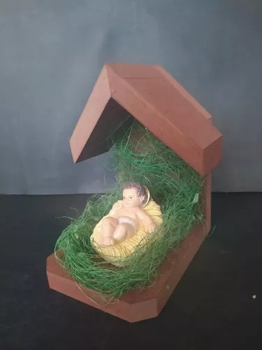 Gruta Presepio Cabana 15 Cm Menino Jesus Natal Madeira