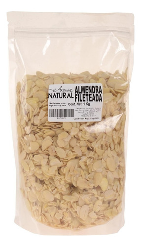 Almendra Fileteada Sin Cutícula 1kg Calidad Premium