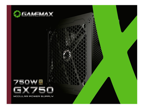 Gamemax GX-Serie GX-750 fonte 750W 80 plus gold pfc ativo core preta full modular
