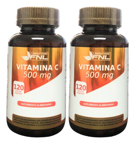 Vitamina C Fnl 500 Mg 120 Caps. Pack 2 Frascos