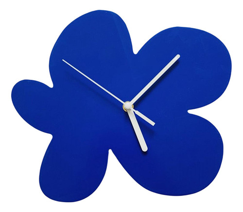 Reloj De Pared Nórdico, Reloj De Flores Azules Sin Para