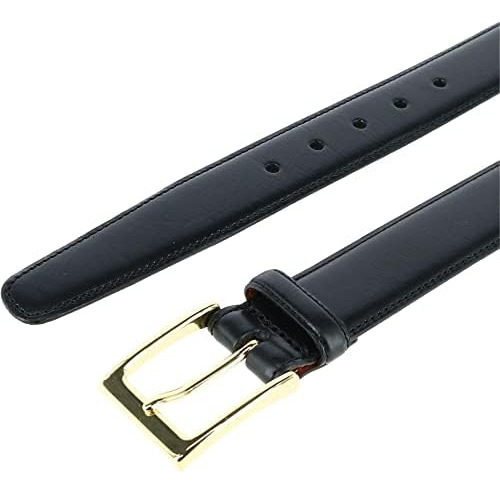 Trafalgar Mens Classic 30mm Cortina Leather Belt, 38, Negro