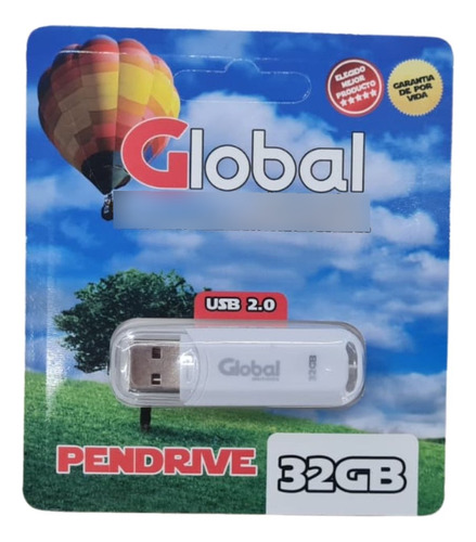 Pendrive Usb Blanco Global 32gb Usb Memoria Micro Flash X5
