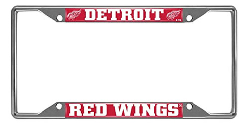 Licencia De Metal Cromado Fanmats 14793 De Los Detroit Red W