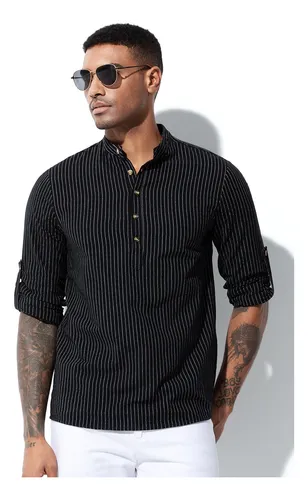 Camisa cuello mao slim fit hotsell