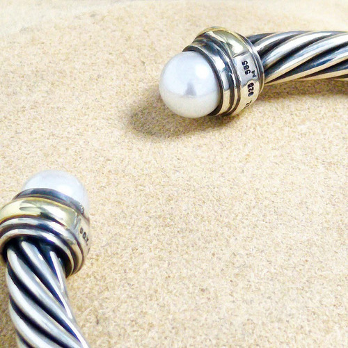Brazalete David Yurman Xl Auténtico Cuerpo Brazalete Plata F Plateado Y Dorado 18 Cm 18 Cm (Usado)