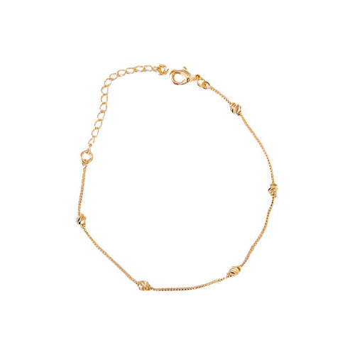 Pulseira Veneziana Com Bolinhas Trabalhadas - Dourado