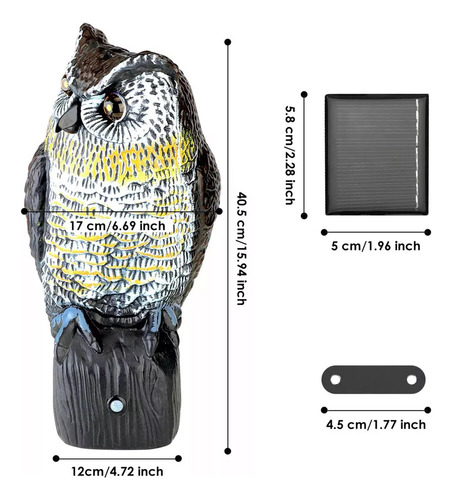 Señuelo Realista Búho Pájaro Paloma Cuervo Espantapájaros