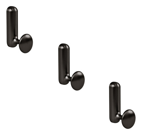 Kit 03 - Cabide Com Gancho De Parede (jardins Preto Fosco)