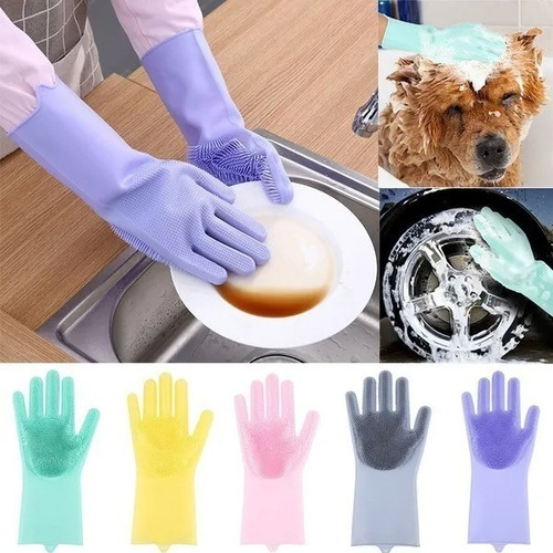 Guantes Mágicos De Silicona Para Lavar Loza