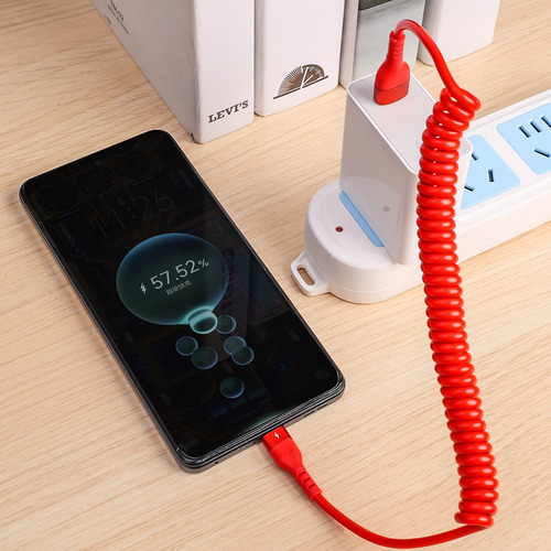 Cable De Carga Rápida De 5 A Car Spring Stretch Para iPhone