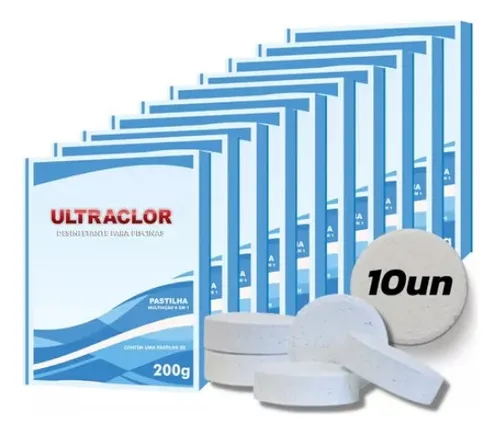 Cloro Piscina Pastilha Tricloro 10un Unidades 200gr Ultraclor