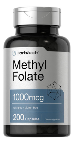 Suplemento Horbäach De Folato De Metilo 1000 Mcg 200 Cápsula