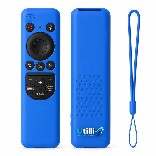Capa de Silicone para Controle Remoto Samsung BN59-01432A, Azul, com Alça para Pendurar