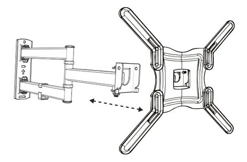 Imagen 5 de 7 de Soporte Móvil Tv Led Lcd 32 40 43 49 50 55 Brazo Doble Rca