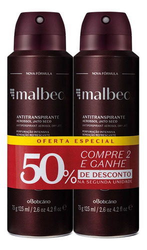 Kit Desodorante Antitranspirante Malbec (2 Unidades)