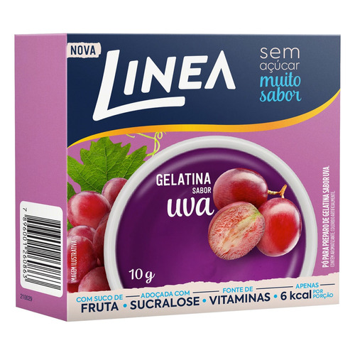 Gelatina Pó Uva Zero Açúcar Linea Caixa 10g