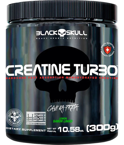 Suplemento em Pó Turbo Sabor Limão 300g Black Skull