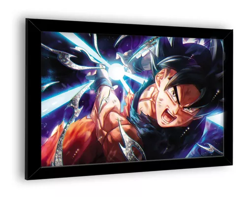 Quadro Dragon Ball Super Arte Goku Instinto Superior 2 em Promoção