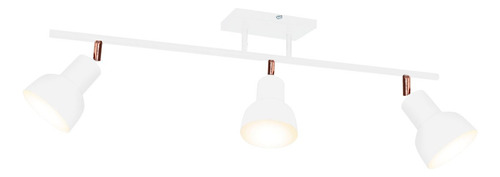 Lampara Aplique Plafon Techo Spot Movil 3 Luces Led Blanco Estructura Blanco/Cobre