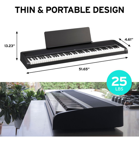 Korg Piano Digital Portátil B2 Con Teclado Ponderado De