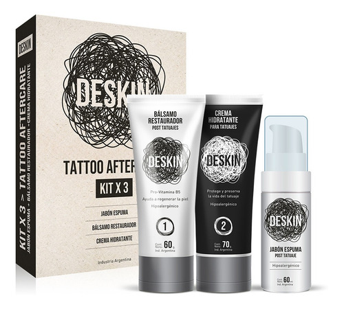Deskin Aftercare Kit Cuidado Tatuaje Jabon + Balsamo + Crema