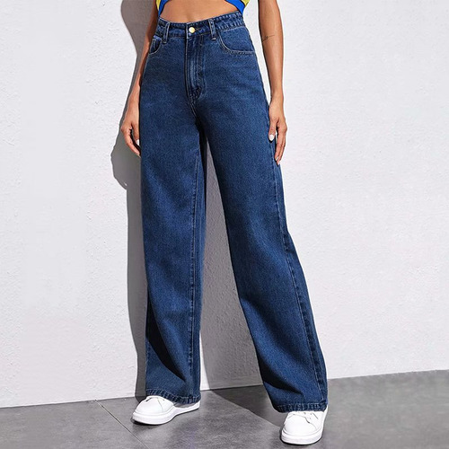 Jeans 2025 Com Pernas Retas Femininas - Ajuste Clássico