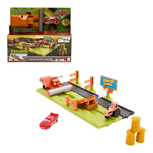 Cars, Set De Juego Frank Escape Y Carrera De Acrobacias, Vehículos De Juguete, Mattel Disney Pixar
