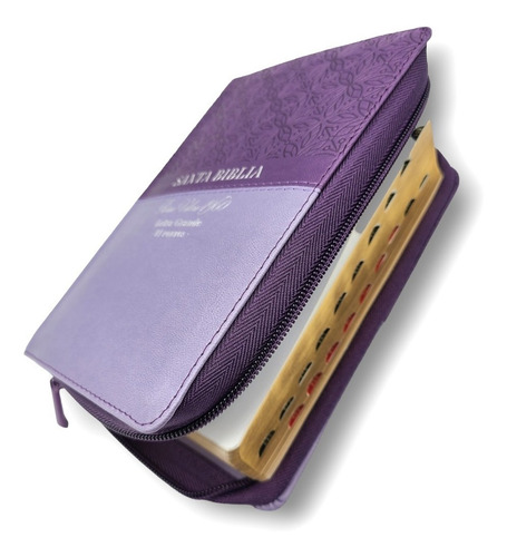 Imagen 2 de 9 de Biblia Juvenil Compacta Letra Grande 11 Pt Morado Duotono