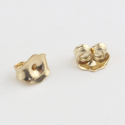 Aretes De Oro 14 Quilates Con Cierre Amarillo 3 Pares