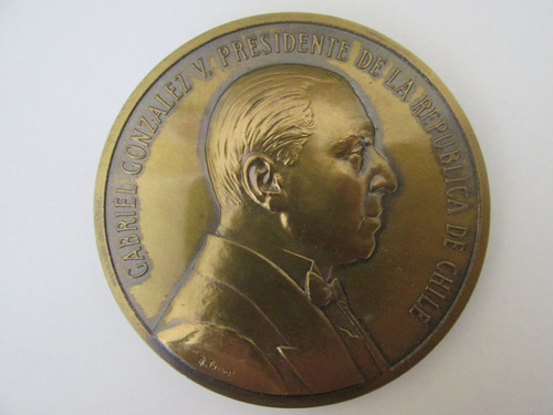Antigua Medalla Presidente De Chile Gabriel Gonzalez Videla 