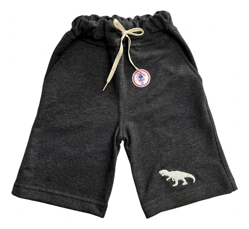 Short Bermuda Algodon Bordado Dinosario T- Rex Niño
