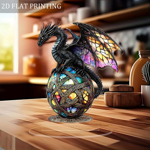 2d Dragon Acrílico De La Placa Decorativa Decoración De