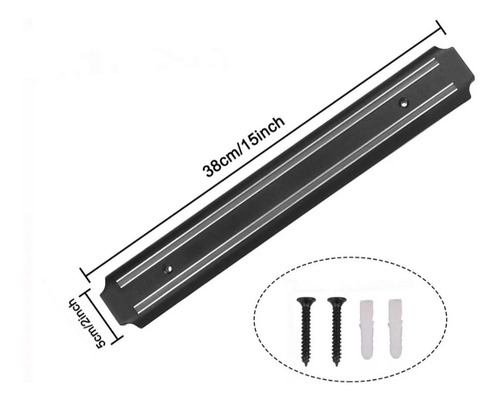 Imagen 4 de 7 de Barra Magnética Imán 38cm Cuchillos Utensilios Herramientas
