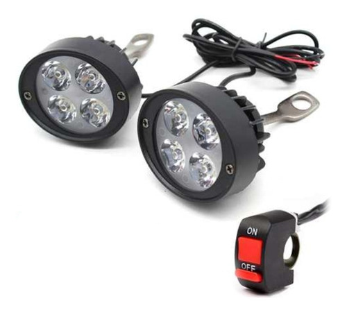 Faro Caminero Universal Redondo 4led 12/24v Con Llave Moto