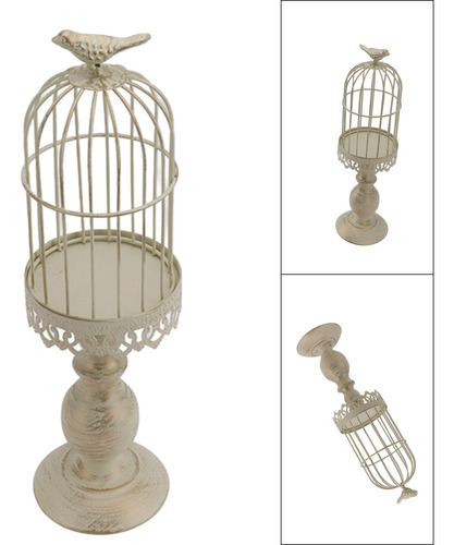 Portavelas Birdcage, De Hierro, Vintage, Desmontable, Con Ba