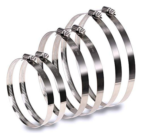 6pcs 4 Inch 5 Inch 6 Inch Hose Clamp Set 304 Stainless ...