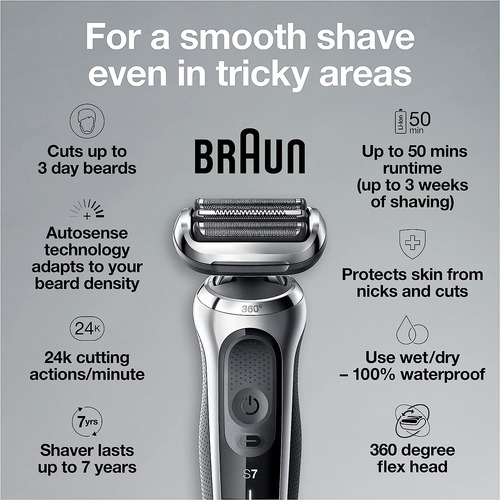 Maquinilla De Afeitar Eléctrica Braun Series 7 7020s Flex Pa