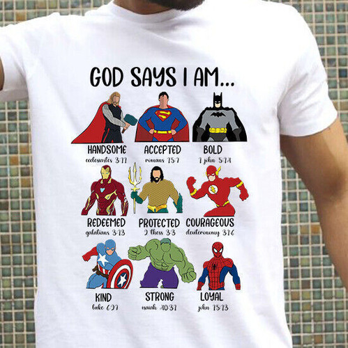 Camisa De Superhéroes De Christian Faith Jesus Say