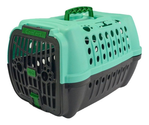 Caixa De Transporte Para Cães Gatos Confort N° 01 Verde