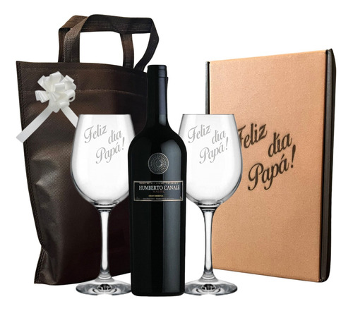 Vino Humberto Canale G Reserva Malbec + Copas Estuche Regalo