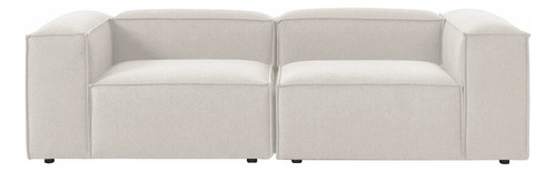 Sala Modular Loveseat Sillón Latt Moderna Lino Soft Minimali Color Hueso