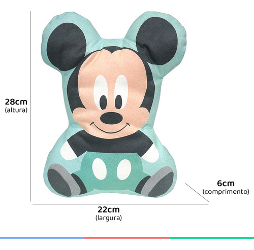 Almofada Recém Nascido Bebe Infantil Disney Mickey Baby Go